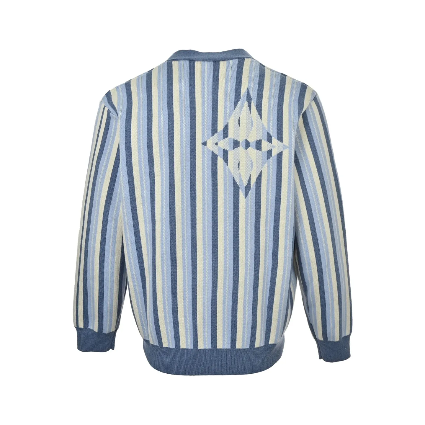 Louis Vuitton/Louis Vuitton glacier blue and white striped knitted cardigan